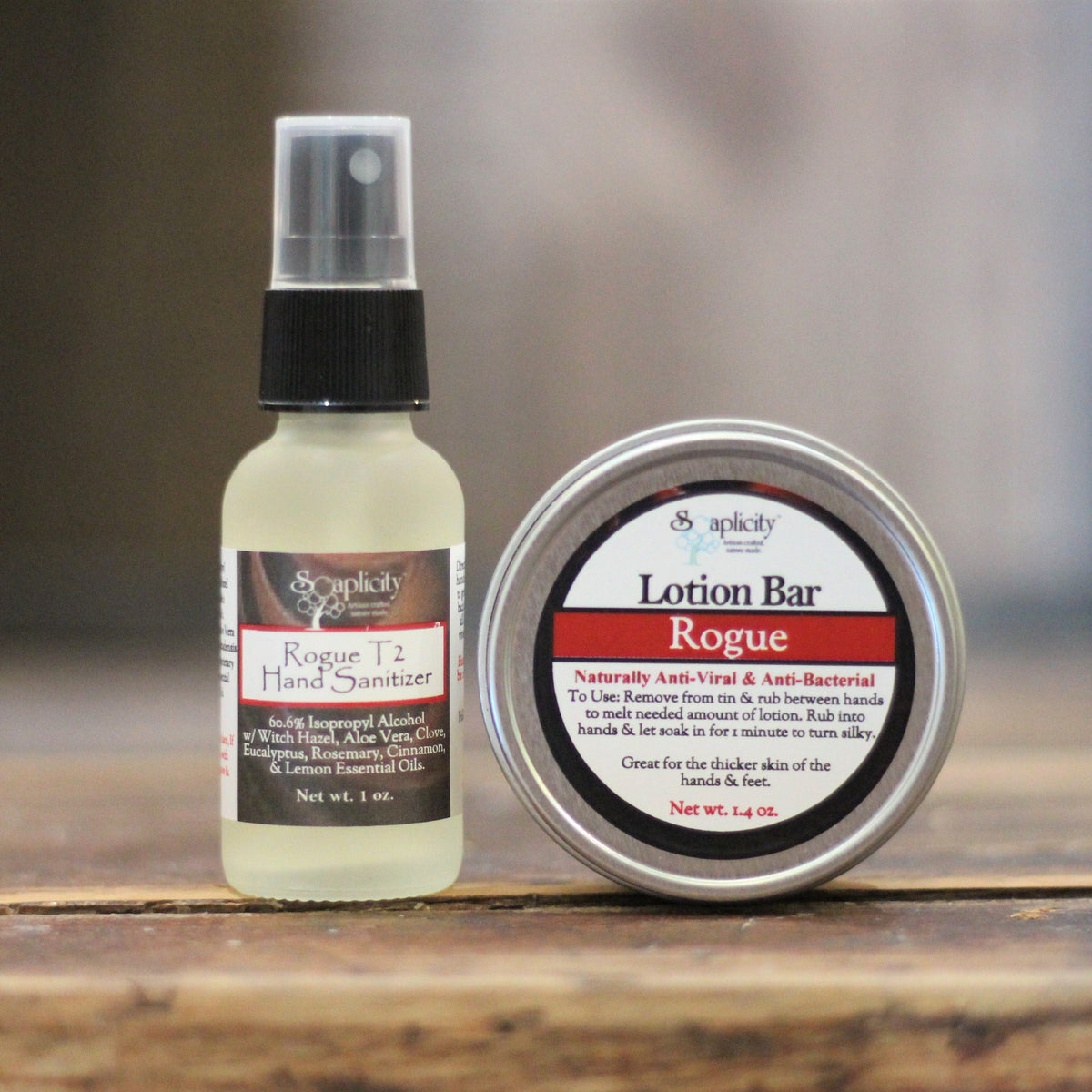 Soaplicity Extreme Immune Support Pack with Rogue T2 Hand Sanitizer Spray and Rogue Lotion Bar, natural wellness bundle.