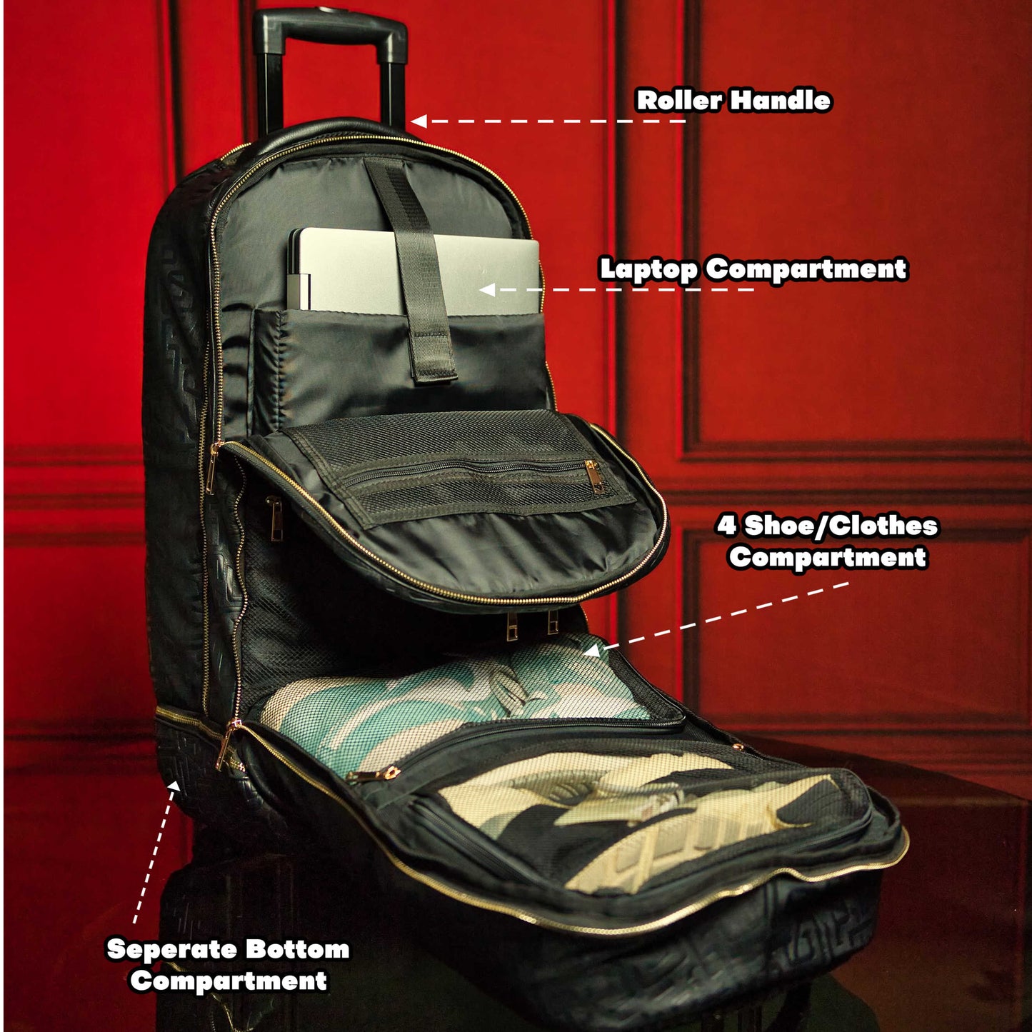 Monogram Leather Roller Bag Set (Signature Roller and Duffle)
