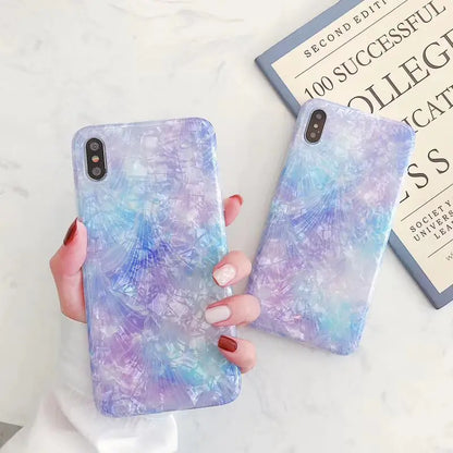 Purple Shiny Shell Case for iPhone Xs/6s/7/8/11 Pro