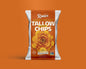 Cracker-style potato chips from Rosie's Chips with a smoky Keystone flavor, golden and crispy in a close-up shot.