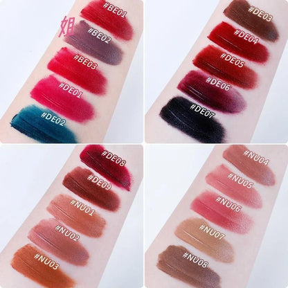 Blushimmer Kaleidos Lipstick Lip Cream in matte velvet nude with waterproof, long-lasting lip gloss and stain finish.