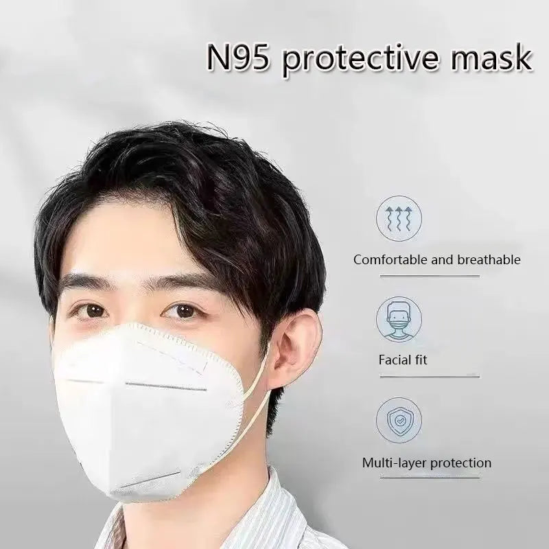 10pcs Safety N95 Face Mask Health Protective Dust and Droplet Prevention Masks Breathable Design Mask Disposable Protective Mask