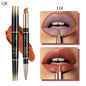 2 IN 1 Lip Liner Waterproof Nude Matte Lipstick Pencil Sexy Red Long Lasting Double Ended Lipliner Makeup Cosmetics For Women