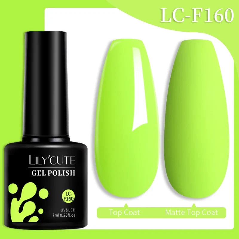 Colorful gel nail polish by Blushimmer, 7ml bottles with vibrant shades suitable for long-lasting manicures and nail art.