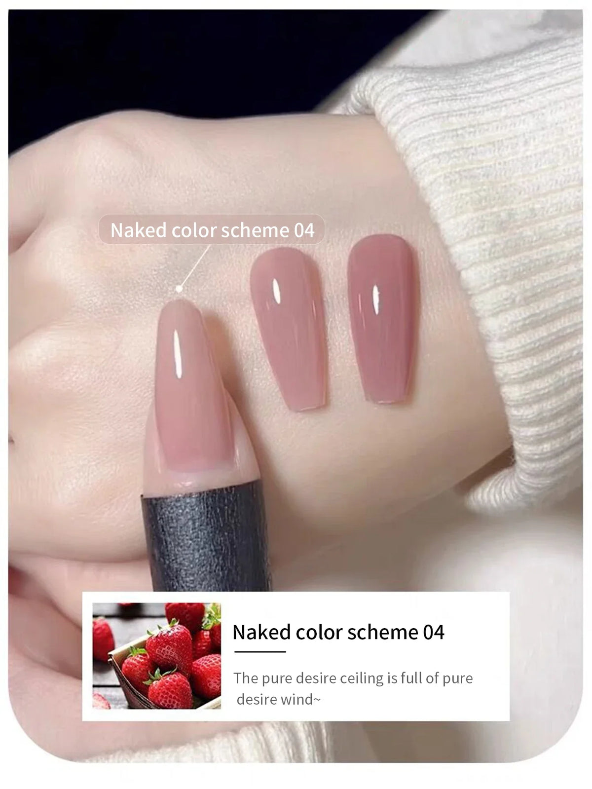 Blushimmer Mianel Japanese style fairy gel nail polish in white pink nude, 12ml, with clear and pink shades for summer nails