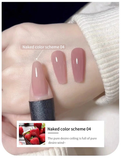 Blushimmer Mianel Japanese style fairy gel nail polish in white pink nude, 12ml, with clear and pink shades for summer nails