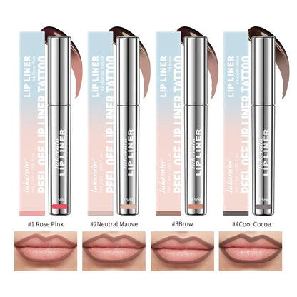 Waterproof Lip Liner Peel Off Tattoo Lipgloss Waterproof Long Lasting Matte Lip Tint Brown Contour Tear-off Lips Stain Cosmetic