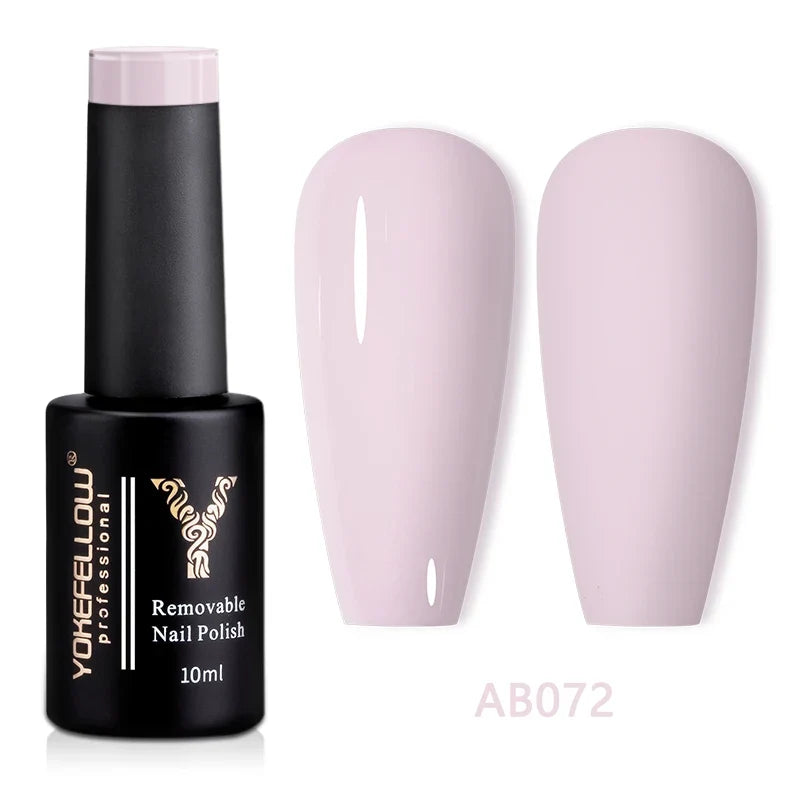 Blushimmer YOKEFELLOW 10ml Jelly Nude Gel Nail Polish with translucent pink finish, soak-off UV gel varnish, long-lasting and high quality