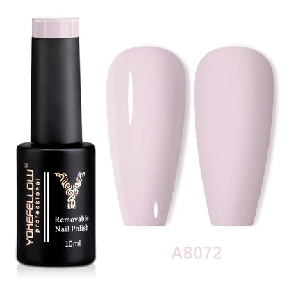 Blushimmer YOKEFELLOW 10ml Jelly Nude Gel Nail Polish with translucent pink finish, soak-off UV gel varnish, long-lasting and high quality