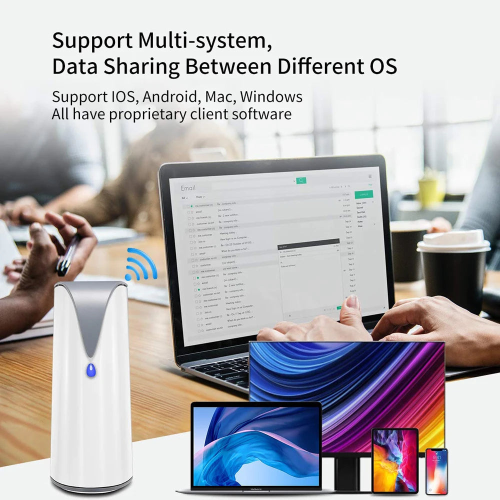 SSK 4TB NAS Personal Cloud Network Storage Ethernet Remote Access Smart Storage Home Office NAS Storage for Phone Laptop PC Case