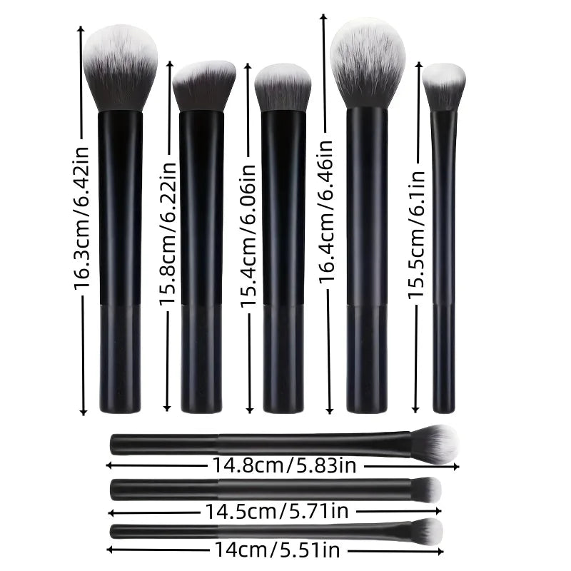 6-14PCS Long Handle Makeup Brush Set with Portable Wash Bag Soft Bristles Ideal for Beginners Full Face Makeup