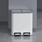 Trash Can 9L+9L Lid Double Kitchen Large Trash Bin Bathroom Bedroom Toilet Stainless Steel Litter Bins Garbage Cube with Pedal