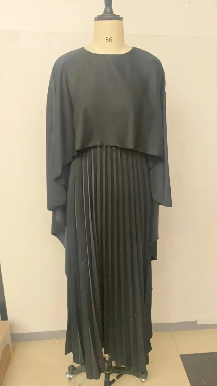 Luxlife Brands Harmony Draped Event Outfit, elegant evening dress with draped fabric, showcased on a mannequin.