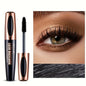 Blushimmer 4D Lash Mascara in black with waterproof, smudge-proof formula, showing long, full, natural-looking eyelashes.