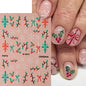 Red lips nail decal stickers with love hearts for Valentine's Day, self-adhesive nail art by Blushimmer, ideal for romantic DIY manicure.