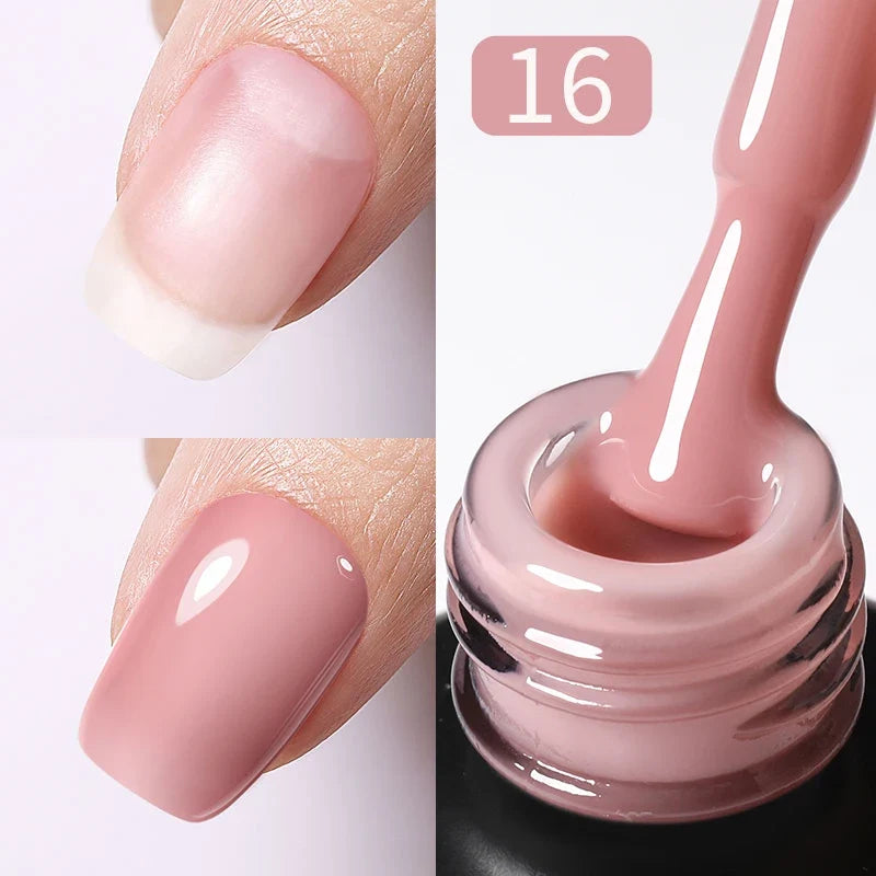 Born Pretty 15ml jelly nude rubber base gel in natural milky white, semi-permanent UV/LED soak-off gel for nails.