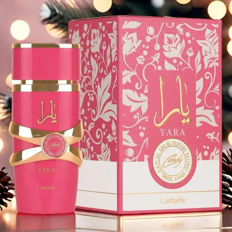 Blushimmer Latafa Yara perfume bottle featuring vanilla, fruity, citrus, and floral notes in a 3.40oz/100ml design.