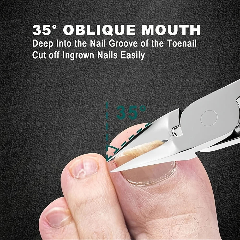Blushimmer 4-piece thick nail and toe nail clipper set for elderly with extra-large wide mouth opening, durable stainless steel design