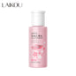 Blushimmer LAIKOU portable makeup remover bottle with cleansing liquid for eyes lips and face, 100ml, gentle skincare travel size.