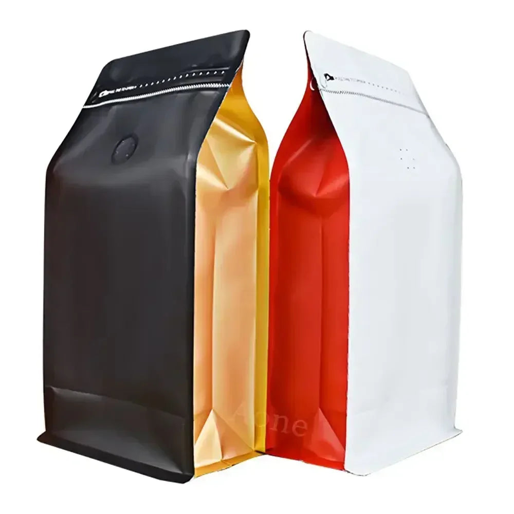 50pcs Smell Proof  Aluminium Foil Coffee Bean Powder ZipLock Packaging With Valve 125g 250g 500g 1kg Chocolate Tea Nut Bags