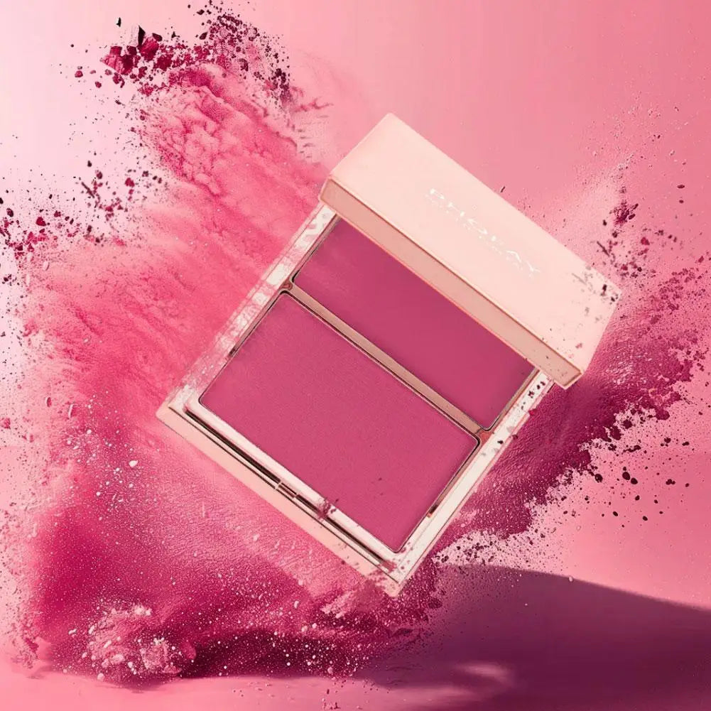 Blushimmer contour blush palette with natural matte dual-color cream powder for long-lasting face sculpting and natural makeup.