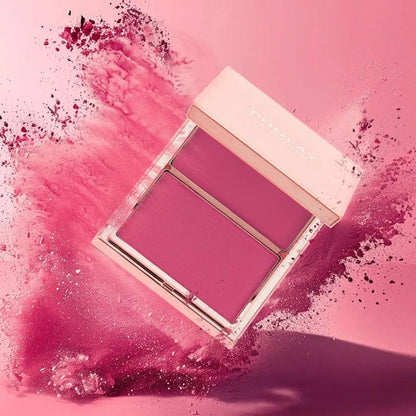 Blushimmer contour blush palette with natural matte dual-color cream powder for long-lasting face sculpting and natural makeup.