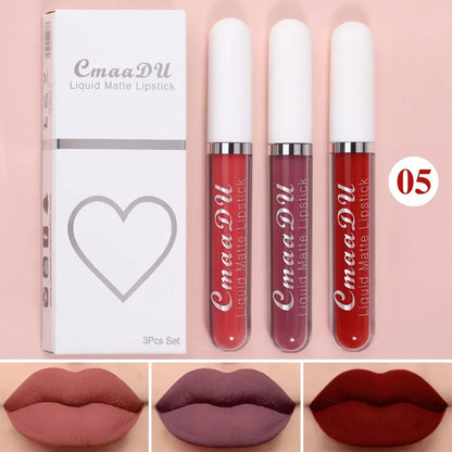 Set of four liquid lipsticks from Blushimmer in black, blue, purple, and green with matte finish and long-lasting waterproof formula.