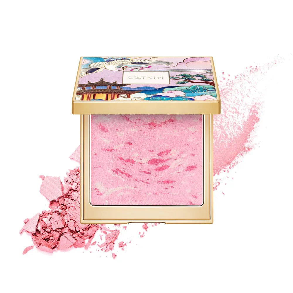 Blushimmer Catkin Eternal Love 10g rosy cranes baked blush powder with silky texture and natural redness, Chinese style makeup product