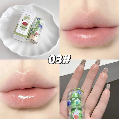Blushimmer Gege Bear fruit-flavored lip balm with cute keychain pendant, moisturizing, long-lasting, and reducing lip lines.