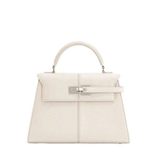 White OBA women's crossbody handbag with sleek satchel style, featuring a compact design and adjustable strap for everyday use.