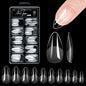 Set of 100/600 short almond-shaped soft gel full cover false nail tips by Blushimmer, perfect for acrylic or press-on nails.