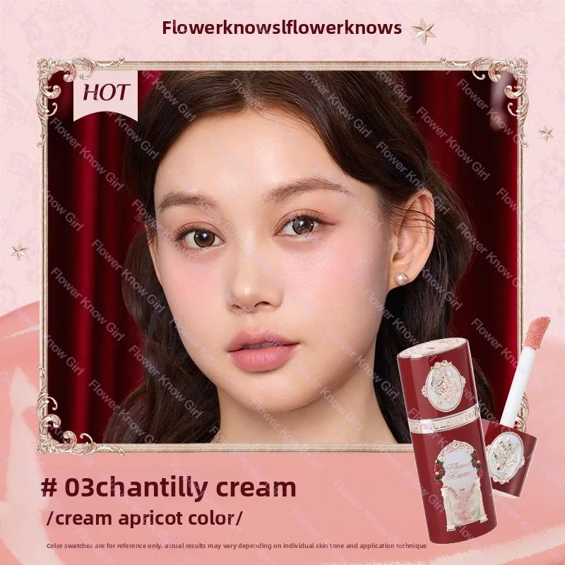 Blushimmer Flower Knows Strawberry Cupid liquid blush in 7g with silky, lightweight cream finish and skin-like adhesive effect.