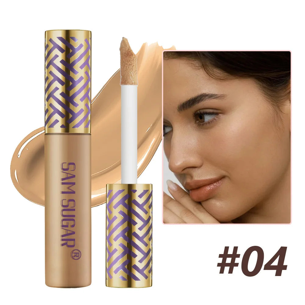 Blushimmer Sam Sugar Concealing & Repairing Liquid Foundation in 18ml bottle, featuring a sleek pump dispenser and smooth texture.