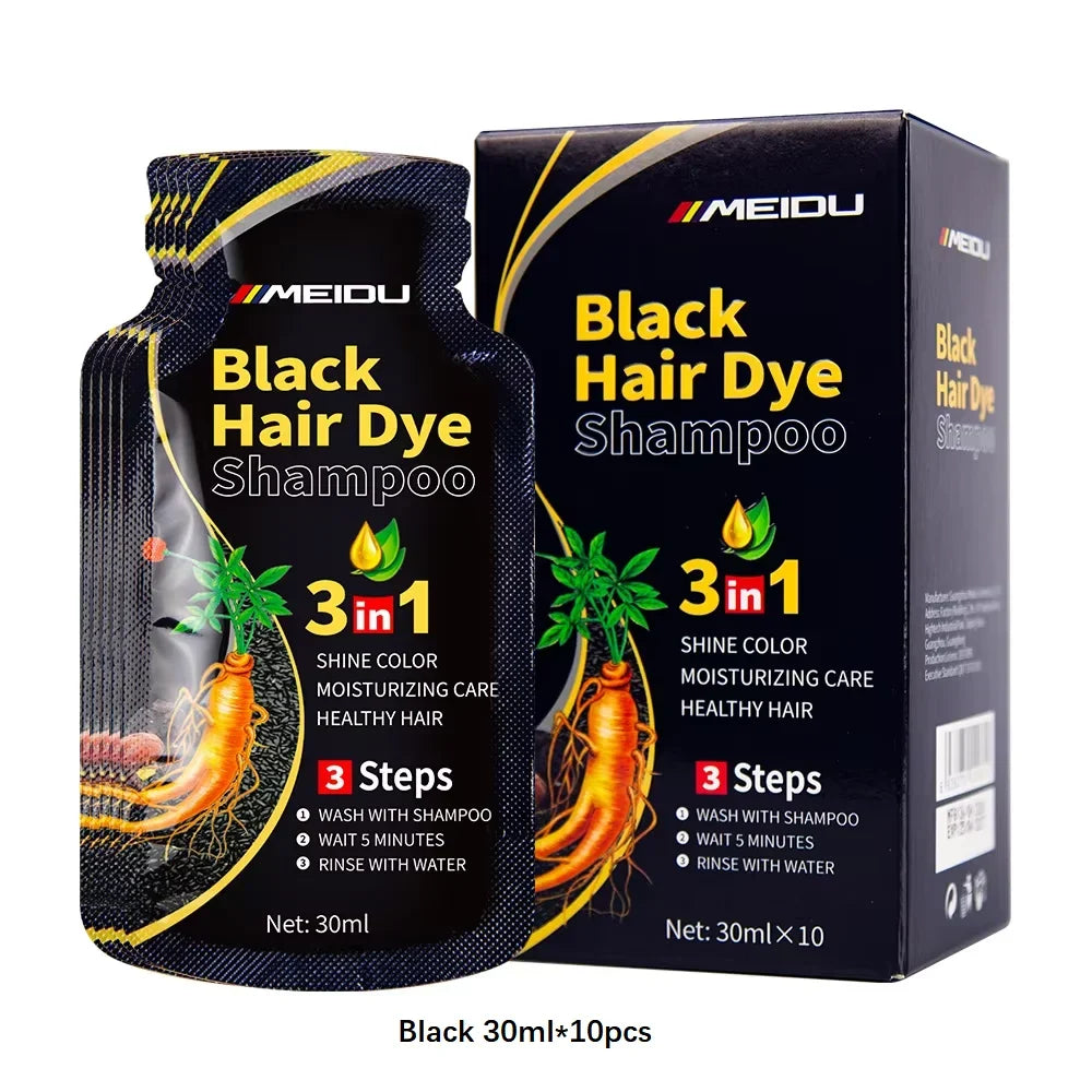 30ml/500ml 3-in-1 Quick Hair Dye Shampoo Natural Black Herbal Hair Dye Moisturizes Mild Hair Dye Conditioner Hair Care Products