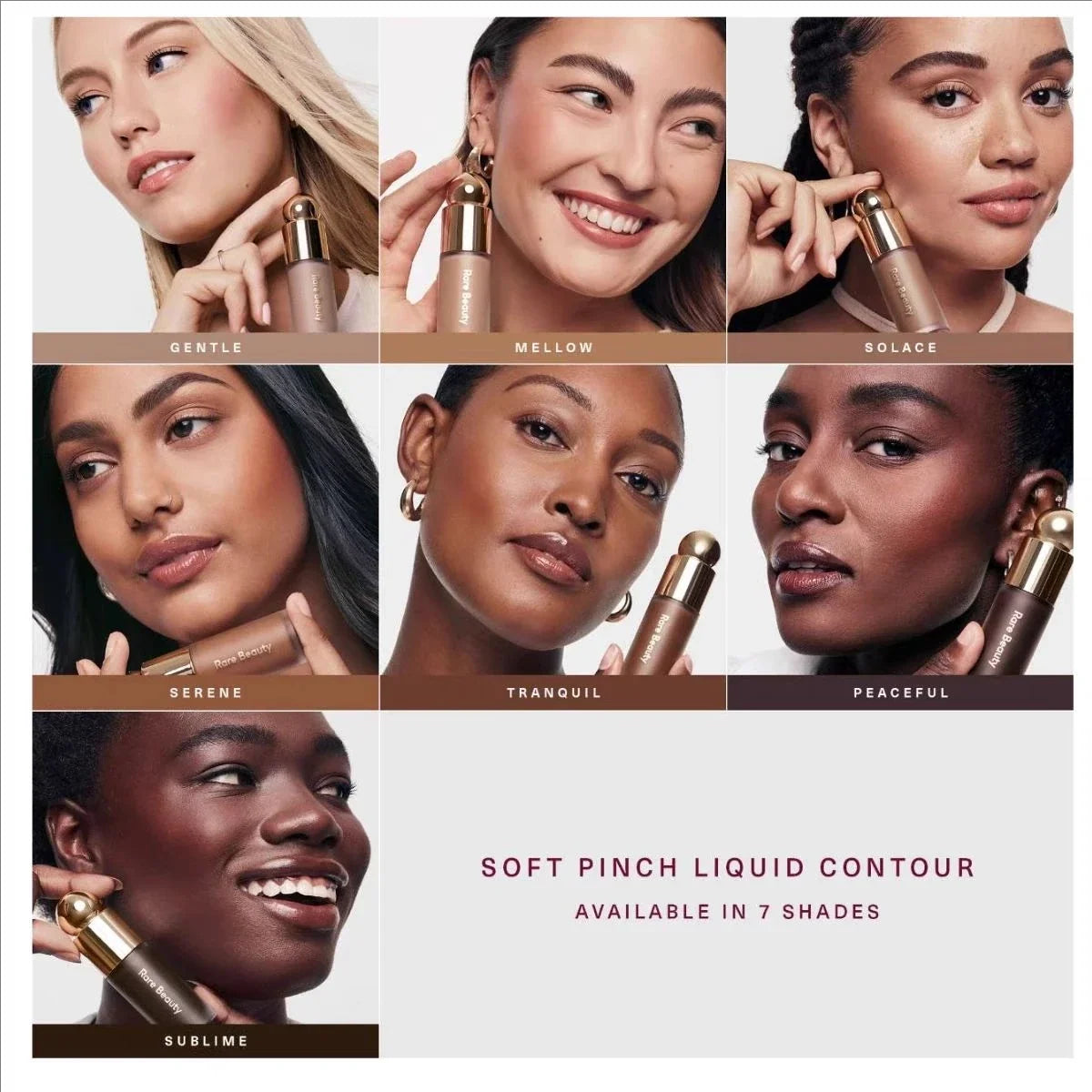Rare Beauty Soft Pinch Face Contour Liquid Bronzer in shade Smooth, a waterproof cream for natural contour and highlighting.