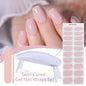 Blushimmer Harunouta 4-piece nude pink gradient gel nail strips with lamp, waterproof, semi-cured, long-lasting nail wrap set.