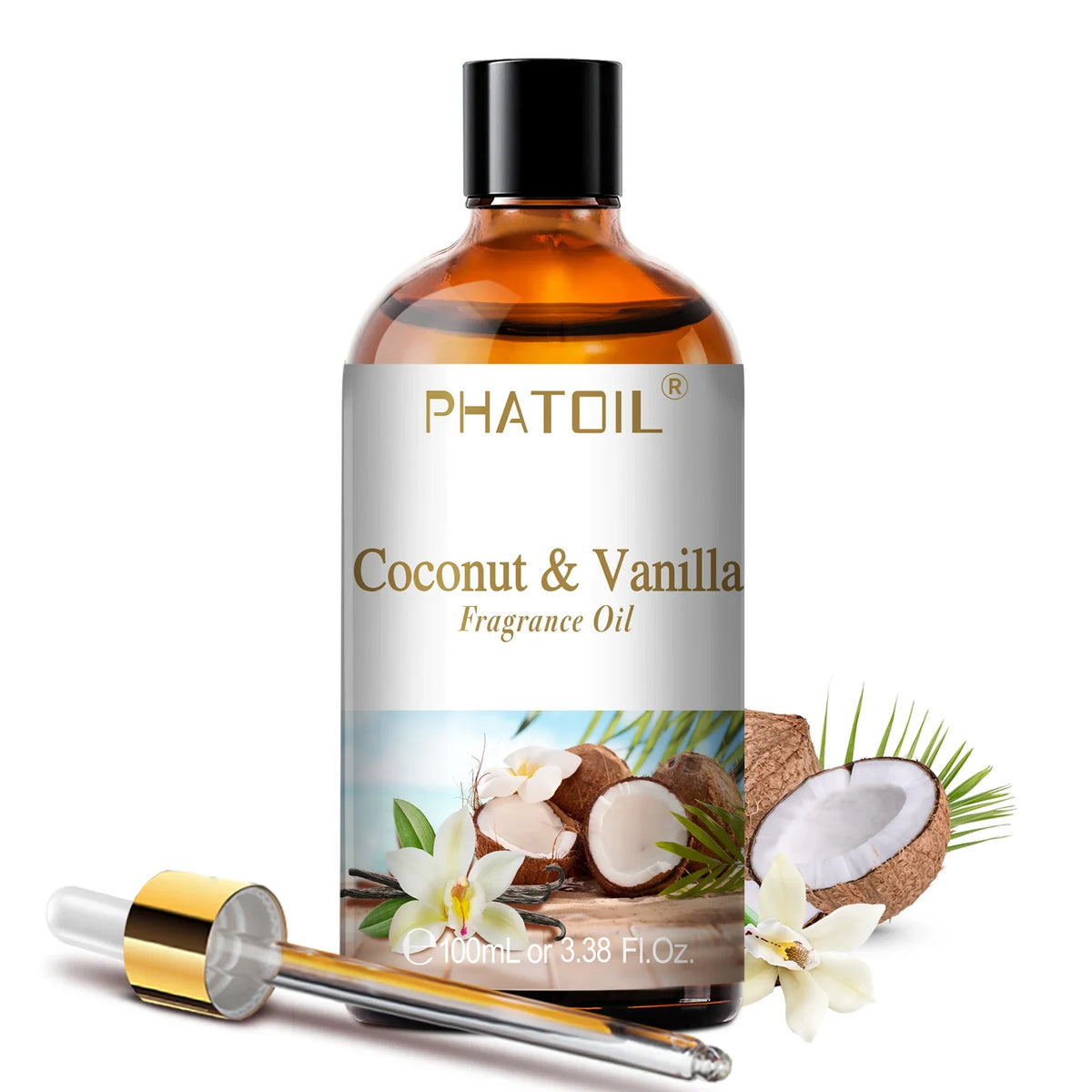 Blushimmer PHATOIL aromatherapy fragrance oil set with coconut, vanilla, strawberry, cherry, and lemon scents for diffuser and candle making