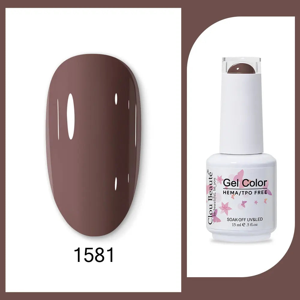 Blushimmer Clou Beaute 15ml neon red, black, white, and green gel nail polish with velvet top coat, semi-permanent, colorful varnish