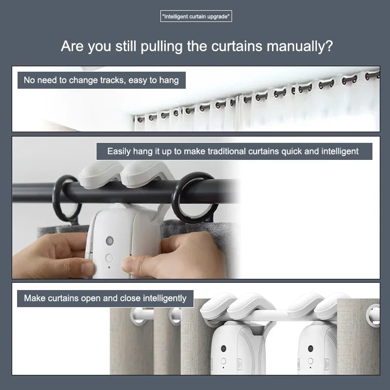 Smart WiFi Motorized Curtain Control System, APP & Voice Remote Control, Pushes Up to 8kg Drapes, Home Automation Smart Device