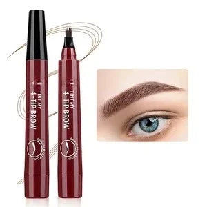 Blushimmer four-pronged eyebrow pencil with four tips, long-lasting, water-resistant, and anti-smudge for natural-looking brows.