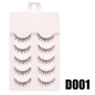 Blushimmer DINGSEN fake anime eyelashes, 5 pairs of natural daily manga-style clear band false eyelashes with a little devil design
