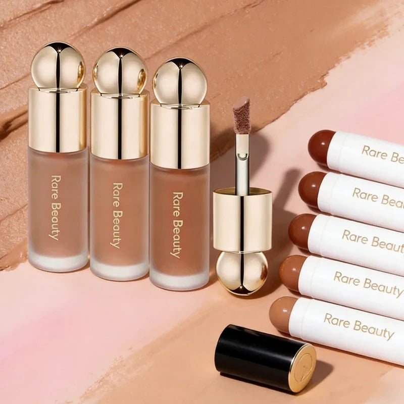 Blushimmer Rare Beauty bronzer stick creamy face contour for natural sun-kissed glow and face definition, with blendable formula.