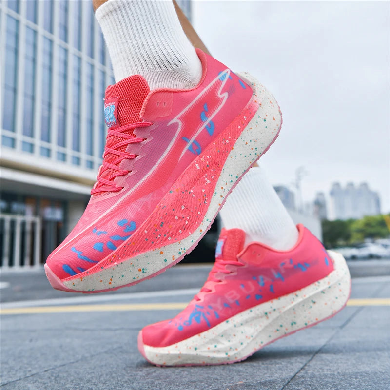 Men Sports Running Shoes Shock Absorbing Marathon Breathable Women Athletic Sneakers Jogging Off Road Running Casual Sports Shoe