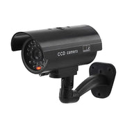 Dummy Security Camera with LED Red Flashing Light - Battery-Powered, Indoor/Outdoor Use
