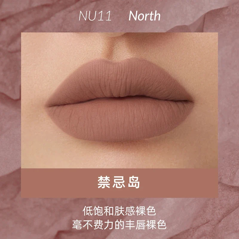 Blushimmer Kaleidos Lipstick Lip Cream in matte velvet nude, waterproof, long-lasting lip stain with a smooth lip gloss finish.
