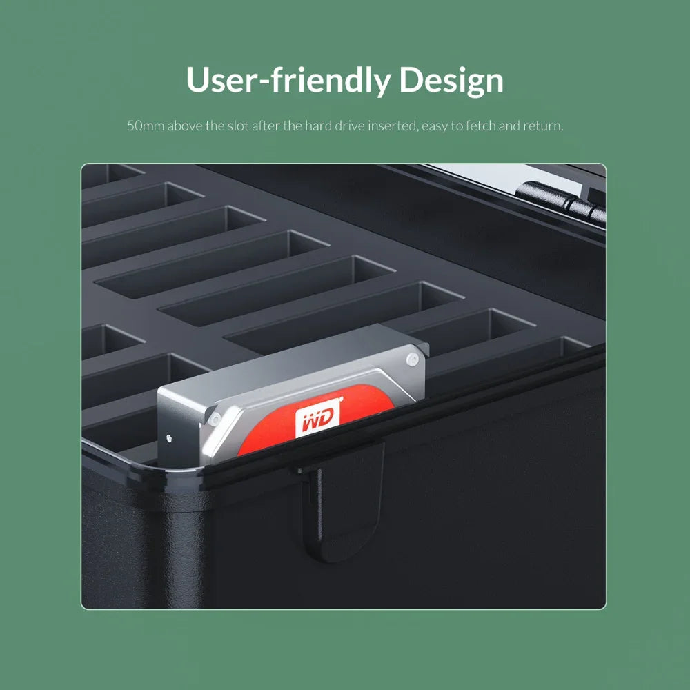 ORICO 5/10/15/20 Bay 3.5'' Hard Drive Aluminum HDD Protector Box with Locking Protection for 2.5 3.5 M.2 Hard Drive Storage Box
