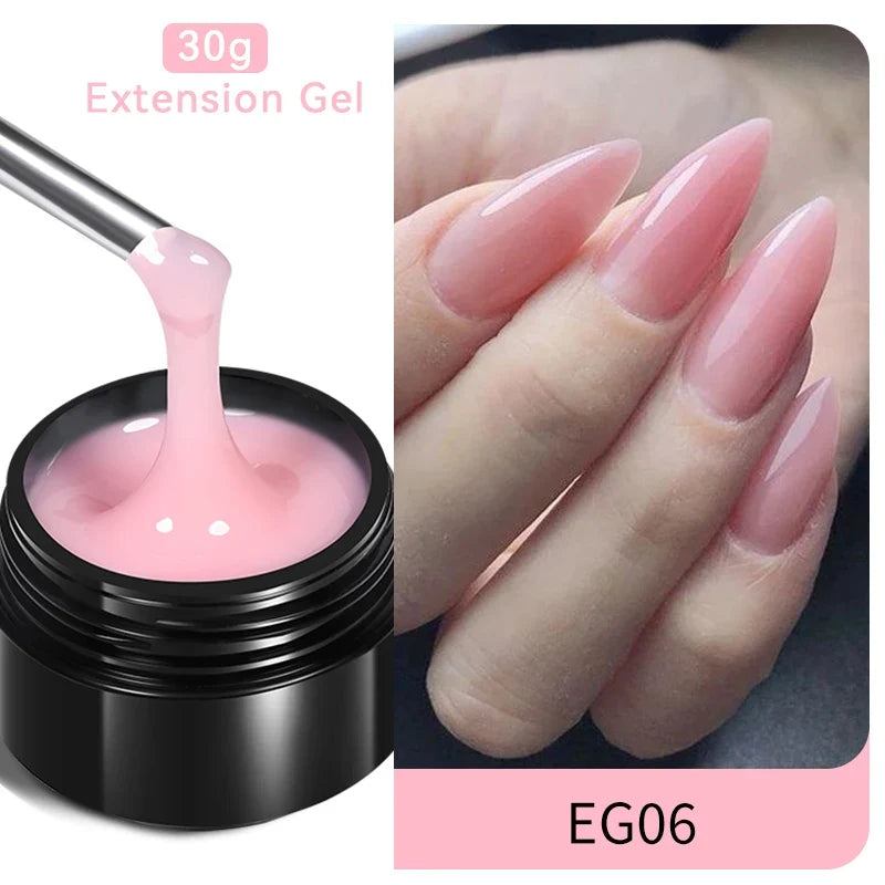 Blushimmer Born Pretty 30ml milky white hard gel for nail extensions, clear soak-off UV acrylic construction gel, jelly nail polish