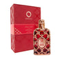 Orientica Royal Amber Eau De Parfum by Blushimmer featuring Arabic vanilla and musk for women and men, elegant perfume bottle.