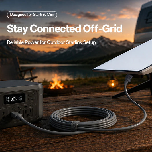 Starlink Mini DC Power Cable Type-C to DC IP67 Waterproof Pure Copper Wire Outdoor Power Cord for Starlink Mini Satellite RV