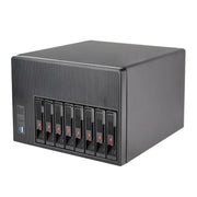 NAS-08 8-Bay NAS Case Storage Server Chassis, Micro-ATX / Mini-ITX, 8×3.5" HDD + 2.5" SSD, 1U / Flex PSU, Multi-Fan Cooling